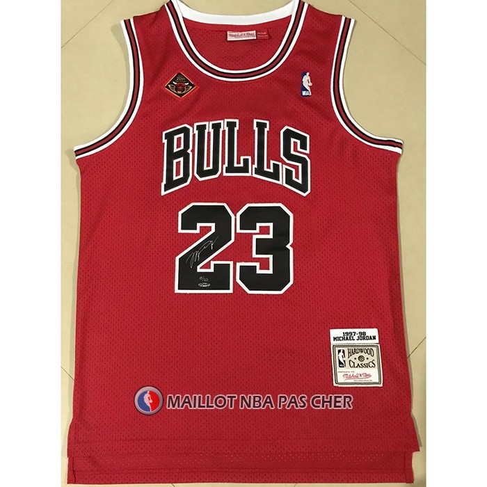 Maillot Chicago Bulls Michael Jordan NO 23 1997-98 NBA Finals Mitchell & Ness Rouge